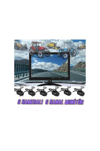 10 İnç 6 Kanallı 6 Kameralı Araç Monitörü Twogo Go-6006