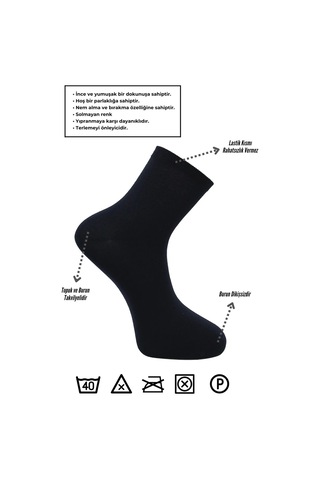 Bambu Kadın Yarım Konç Düz Siyah Çorap Dikişsiz 6'lı Paket. Siyah