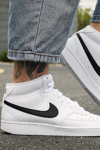 Nike Court Vision Mid White Sneaker Bilekli Günlük Beyaz Spor Ayakkabı