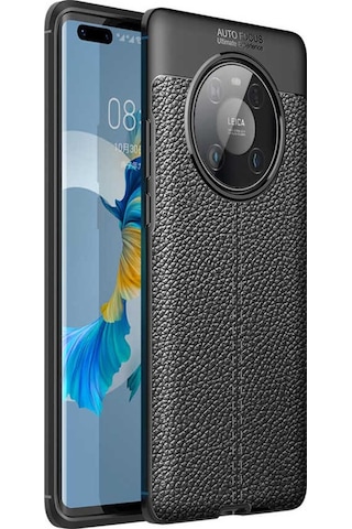 Huawei Mate 40 Pro Kılıf Zore Niss Deri Desenli Silikon Kılıf