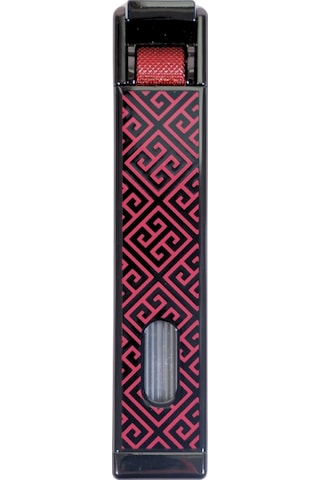 Parmida Tek Torch Pürmüz Gunmetal-kırmızı Desenli Metal Puro Çakmağı - Tr9222