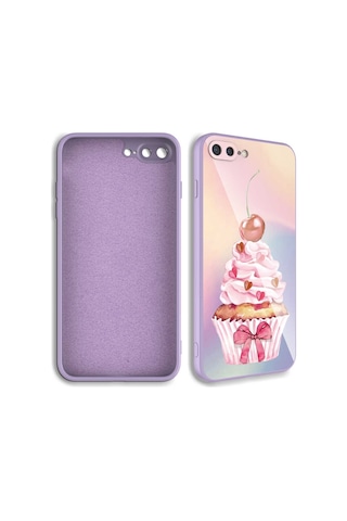 Mobilteam Apple iPhone Uyumlu 8 Plus Kılıf Kamera Korumalı Desenli Sert Silikon Epoksi Kapak - No6 NO6