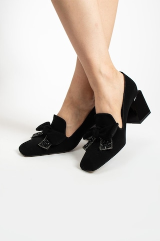 Paris Shoes Paris Siyah Nubuk Topuklu Ayakkabı Z0702-siyah Siyah
