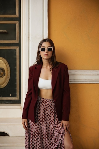 Kadın Klasik Kesim Blazer Ceket Frn6105 Bordo