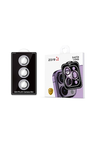 Galaxy Uyumlu S24 Plus Zore Diamond Kamera Lens Koruyucu Cam Filmi-mor Mor