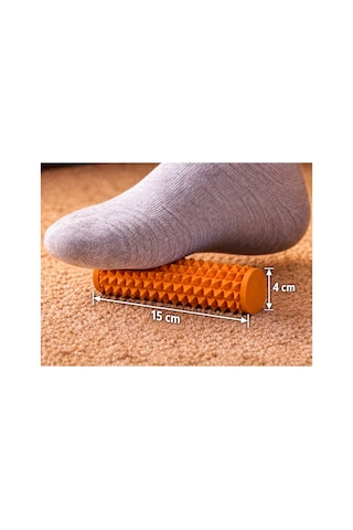 Alvera Dikenli Masaj Silindiri 15 X 4 Cm Ayak Ve Kas Masaj Rulosu - Turuncu