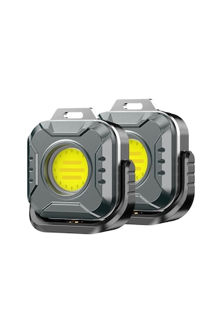 Geeksen 2'li Paket Mini Cob Çalışma Lambası - Taşınabilir, Sürekli Manyetik Taban, 1200mah Pil, Su Geçirmez, 4 Seviye Led Göstergesi, Renk Sıcaklığı Ayarlama Çok Renkli