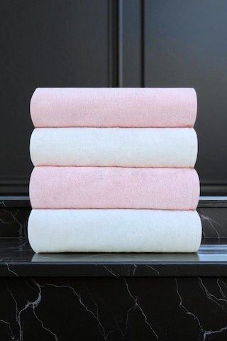 50x90 Cm Kadife 4lü Havlu Seti Açık Pembe 50x90 Cm Kadife 4lü Havlu Seti Açık Pembe