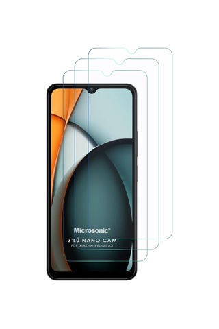 Microsonic Xiaomi Redmi A3 Screen Protector Nano Glass Cam Ekran Koruyucu 3 Lü Paket