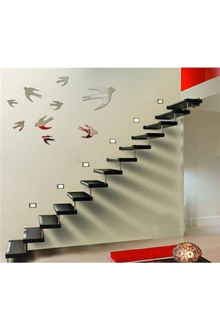 Kırlangıçlar Dekoratif Ayna Gümüş