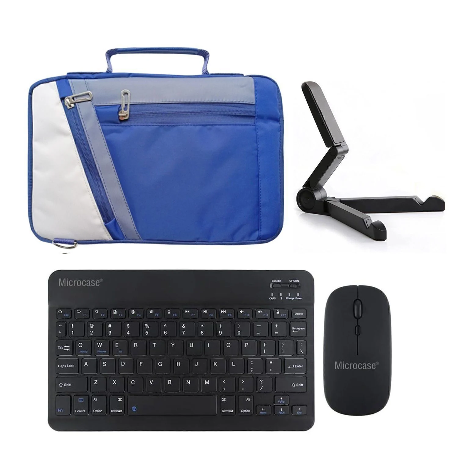 Microcase Samsung Active 4 Pro / Active 5 Pro 10.1'' Tablet Uyumlu Tablet Çanta+türkçe Bluetooth Klavye +mouse+ Standı Al4383 Lacivert Diğer
