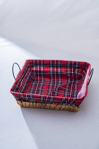 Rustika Nomia Hasır Kare Ekmek Sepeti - 26 Cm Renkli