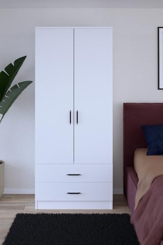 Ayrex 2 Kapılı 2 Çekmeceli Gardırop/beyaz Genel