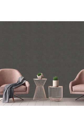 Muse Koleksiyonu 25102-6 Koyu Kahverengi Dokulu Silinebilir Nonwoven Vinil Duvar Kağıdı 1.06x15.6m