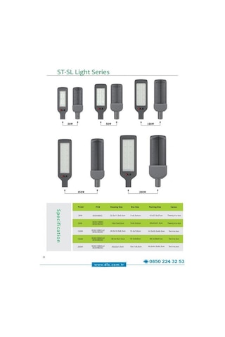 30w Led Yol Sokak Armatür Dls Park Bahçe Çevre Site Bina Dış Meka