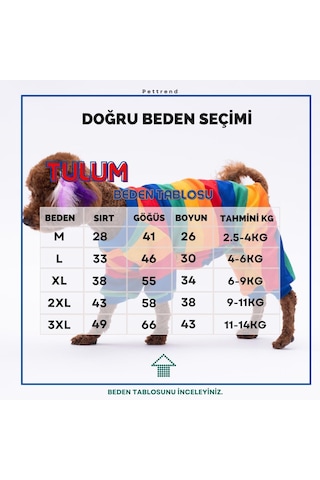 Ruby Gökkuşağı Penye Tulum Kedi Köpek Tulumu Kedi Köpek Kıyafeti Köpek Pijaması