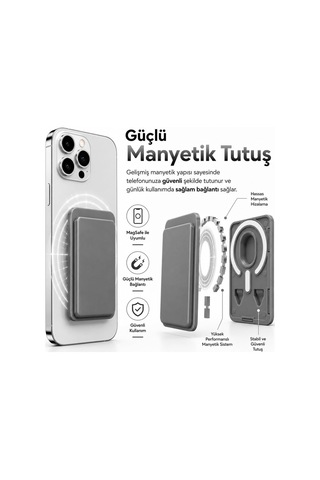 Xmlbayiciniz Magsafe Uyumlu Manyetik Kartlık Cüzdan, 2 Kart Kapasiteli Telefon Kartlığı, Güçlü Mıknatıslı İnce Kart Tutuc Çok Renkli