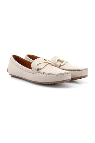Gönderi(R) Gönderi R Bej Tokalı Rok Hakiki Deri Comfort Loafer Bej