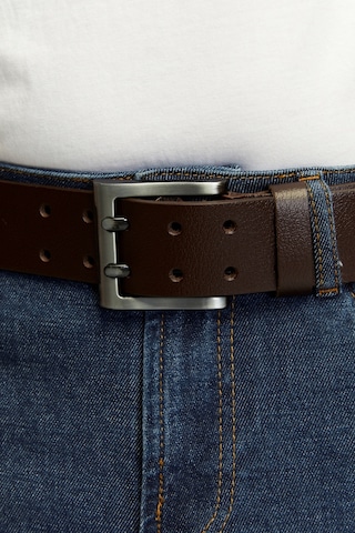 %100 Hakiki Erkek Manda Derisi Çiftdilli Spor Erkek Kot Kemeri 4,5 Cm Kahverengi