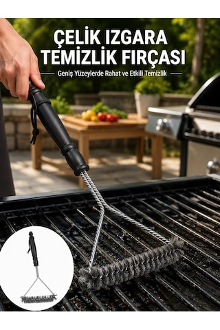 Northcity Uzun Saplı Paslanmaz Çelik Izgara Temizlik Fırçası Yeni Nesil