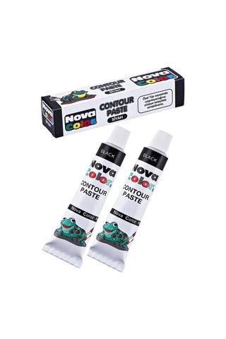 Siyah Kontür Boyası 25 Ml 2 Adet Cam Vitray Boyası Kontur Siyah Vitray Çalışması Genel
