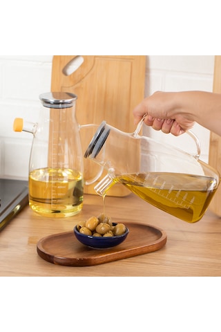 Porsima 2092 2li Metal Kapaklı Ölçekli Borosilikat Cam Yağlık