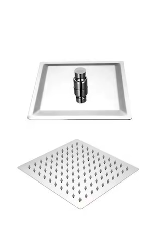 Faumix Ka120 Krom Kare Paslanmaz Çelik Tepe Duş Başlığı 25cm 25cm Krom