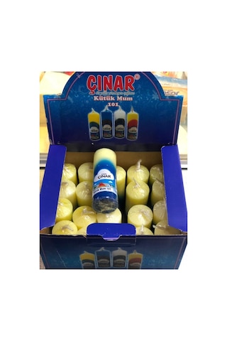 Çınar Kütük Mum Sarı Mavi