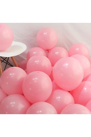 100 Lü Adet Pembe Soft Makaron Balon. Mat Pastel Balon Parti Süsü