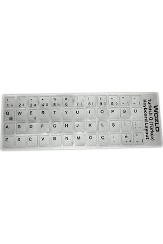 Türkçe Gümüş Q - F Klavye Etiketi - Laptop PC Keyboard Sticker