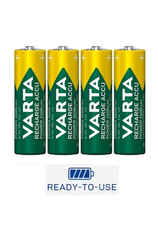 Varta Promo Paket 4 Adet Şarjlı 2600mah Aa Kalem Pil +sertec Stc-9v Aa-aaa Otomatik-hızlı Pil Şarj Cihazı