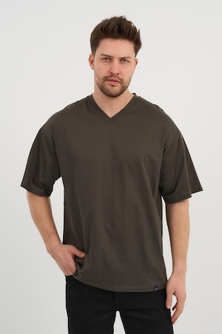 Alexander Gardi Alexandergardı V Yaka Oversize T-shirt E24-742a Haki