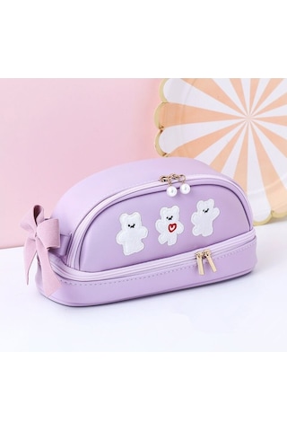 Şık Ve Fonksiyonel Öğrenciler İçin Kalem Kutusu - Mor Renkli Okul Malzemesi Mor