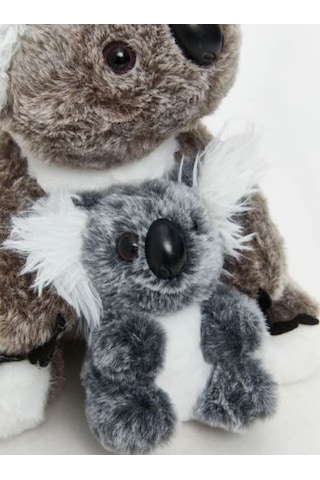 30cm Yavrulu Koala Pelüş Kahverengi - Gri
