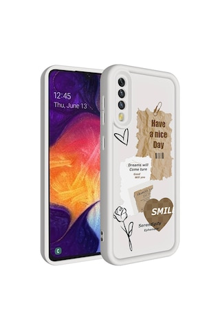 Galaxy A70 Kılıf Kamera Korumalı Baskılı Arka Yüzey Zore Klas Kapak Siyah