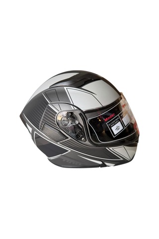 Çene Açılır Kask Mat Siyah Gri E Grey L Jk902