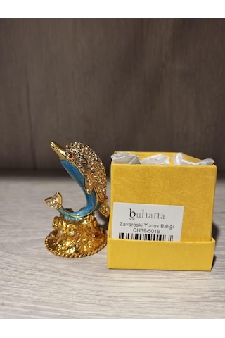 Swarovski Taşlı Yunus Balığı Mücevherlik / Dekoratif Biblo