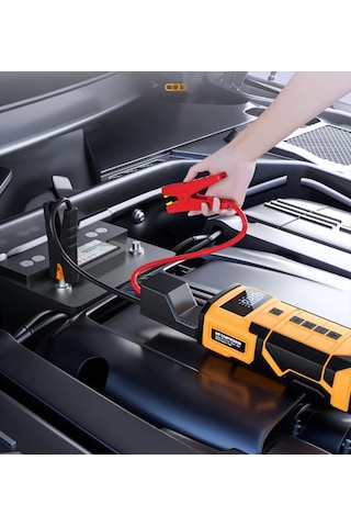 Tr Araç Akü Şarj Led Işık 8000mah 14.8v Hava Pompası 4 İn 1 Taşınabilir Akü Takviye Güç Bankası Genel