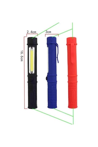 Single Sword Pilli El Feneri - Kalem Tipi Mıknatıslı Kamp Outdoor El Feneri Siyah