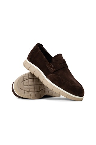Deery Erkek Hakiki Süet Kahverengi Loafer Ayakkabı - 02045mkhve02