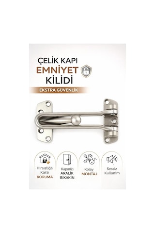 Çelik Kapı Emniyet Kilidi, Metal Güvenlik Aparatı, Hırsızlığa Karşı Ekstra Koruma, Kolay Montaj, Sessiz Kullan Genel