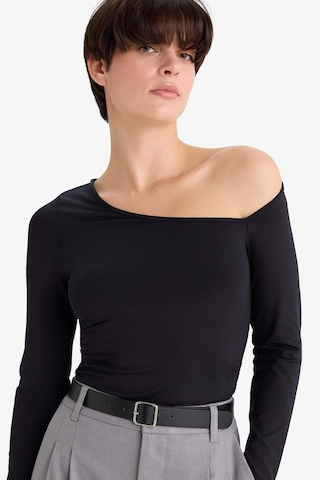Defacto Slim Fit Dar Kesim Tek Omuzlu Uzun Kollu Body G5965ax25wnbk81 Siyah-bk81
