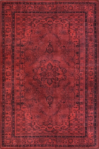 Dorian Eskitme Desenli Dokuma Taban Dekoratif Kırmızı Halı (Al 29