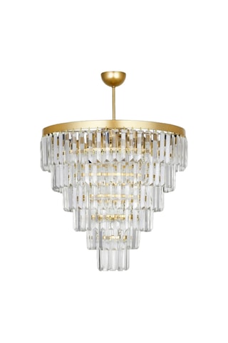 Nilsa Gold 50x50 Cm'lik Kristal Taşlı Lüks Avize - Yatak Odası - Salon - Mutfak - Hol Altın
