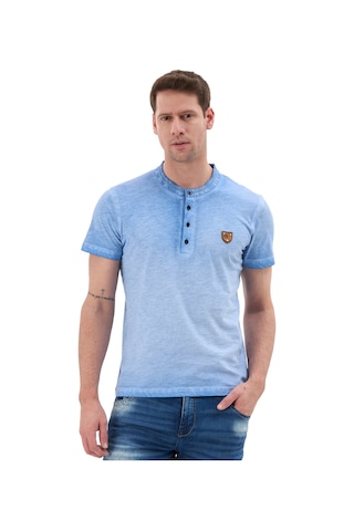 Cipo & Baxx Hakim Yaka Düğmeli Basic Erkek T-shirt Ct835 Mavi