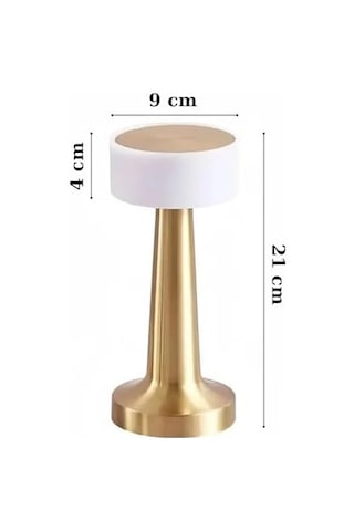 Dekoratif Şarjlı Dokunmatik Led Masa Lambası Usb Kablolu Abajur Ve Gece Lambası Altın .