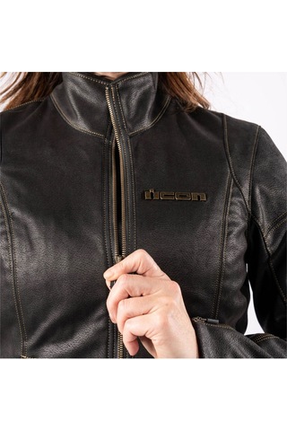 Icon Tuscadero 3 Korumalı Kadın Motosiklet Montu Siyah