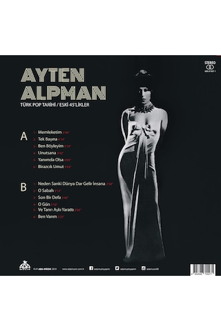 Ayten Alpman - Türk Pop Tarihi - Eski 45'likler Plak