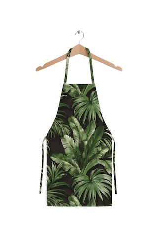 Siyah Tropikal Tasarımlı Mutfak Önlüğü Keten Kumaş, Uluslararası Yıkama Ve Solmama Sertifikası Çok Renkli