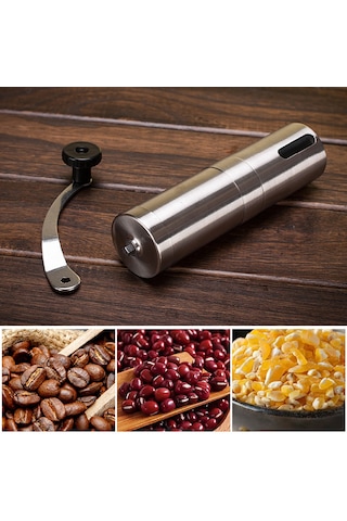 Gajeena Stainless Steel El Fırçalı Kahve Değirmeni - Taşınabilir, Ayarı Ayarlanabilir, 40g Kapasite, Siyah, Spor Ve Baharatlarda Kullanılabilir